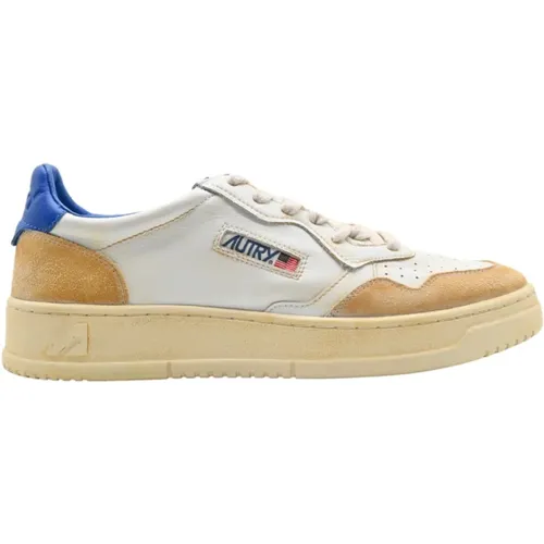 Vintage Low Top Sneakers Yellow//Blue , male, Sizes: 8 UK - Autry - Modalova