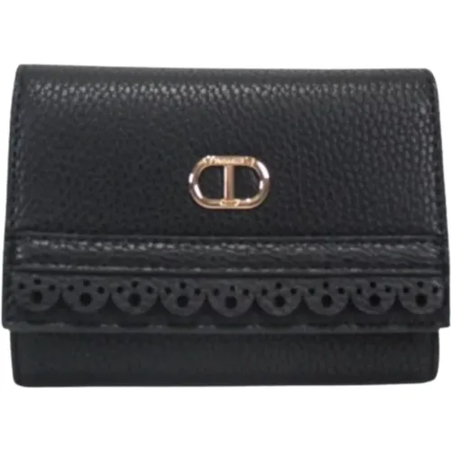 Eco Leather Wallet with Logo Clip , female, Sizes: ONE SIZE - Twinset - Modalova