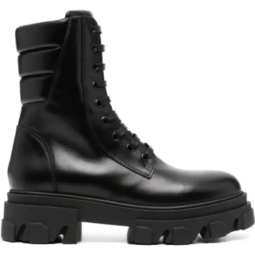 Leather Lace-Up Boots , female, Sizes: 4 UK, 5 UK, 3 UK - Gia Borghini - Modalova