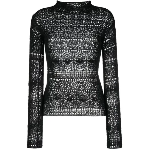 Guipure Lace Sweater , female, Sizes: XS - Salvatore Ferragamo - Modalova