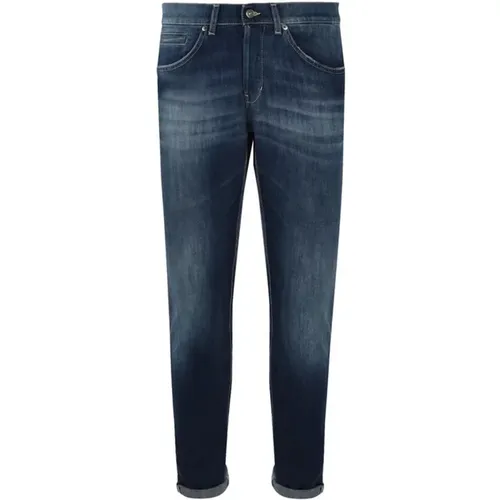 Slim-Fit Blaue Denim Jeans , Herren, Größe: W33 - Dondup - Modalova