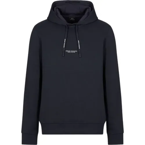 Blaue Hoodie Bedruckt Milano New York , Herren, Größe: M - Armani Exchange - Modalova