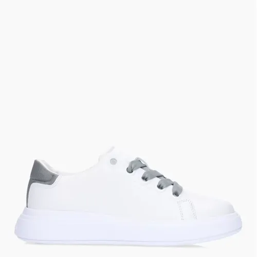 Zweifarbige Ledersneakers - geprägtes Logo , Damen, Größe: 38 EU - Calvin Klein - Modalova