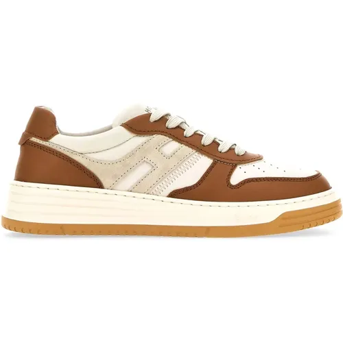 Smooth Leather Sneakers with Suede Inserts , male, Sizes: 8 1/2 UK - Hogan - Modalova
