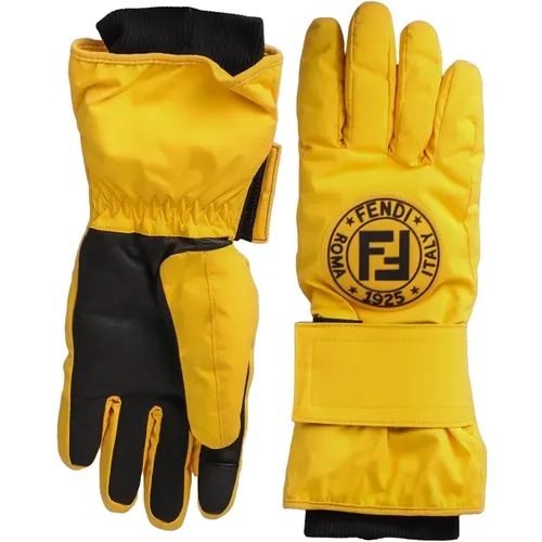 Snow Gloves with Logo , female, Sizes: L - Fendi - Modalova