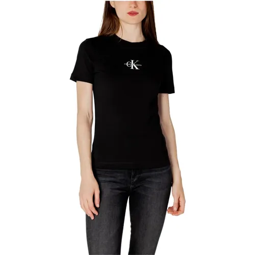 Womens T-shirt, Short Sleeve, Fall/Winter , female, Sizes: XS, S, L, M - Calvin Klein Jeans - Modalova