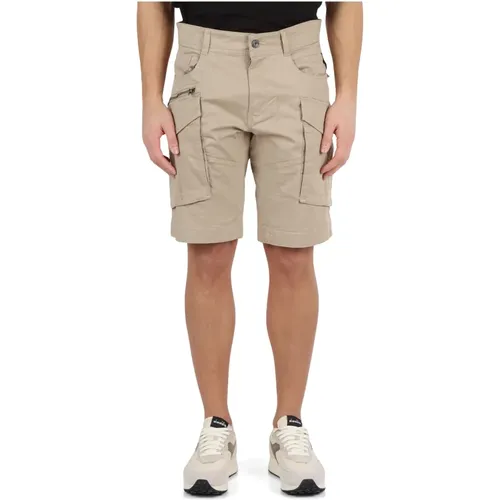 Bermuda-Shorts aus Stretch-Baumwolle mit Cargotaschen , Herren, Größe: W33 - Replay - Modalova