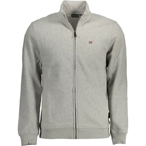 Kapuzen-Zip-Sweater Grau Herren , Herren, Größe: 2XL - Napapijri - Modalova