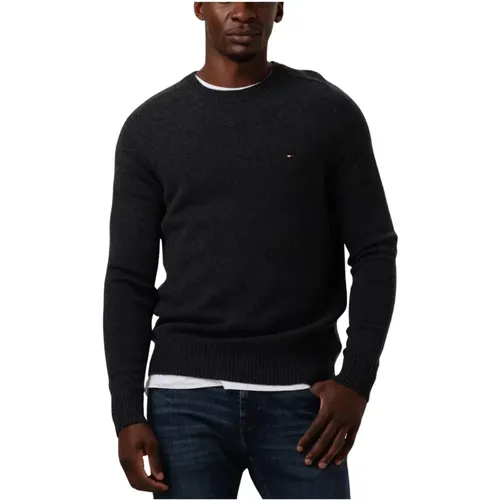 Lambswool Crew Neck Pullover , Herren, Größe: M - Tommy Hilfiger - Modalova