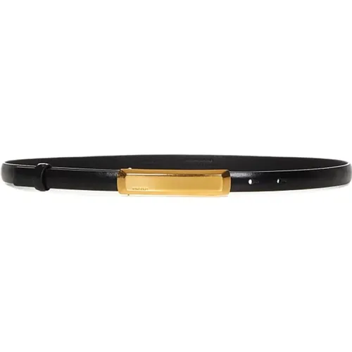 Leather Belt with Brass Buckle , female, Sizes: 85 CM - Tom Ford - Modalova