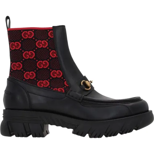 Leather Boots with Horsebit Detail , male, Sizes: 8 1/2 UK, 7 UK, 7 1/2 UK, 8 UK - Gucci - Modalova