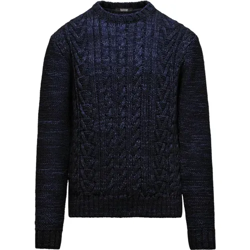 Men`s Wool Blend Diamond Knit Pullover , male, Sizes: S, L, M, XL - BomBoogie - Modalova