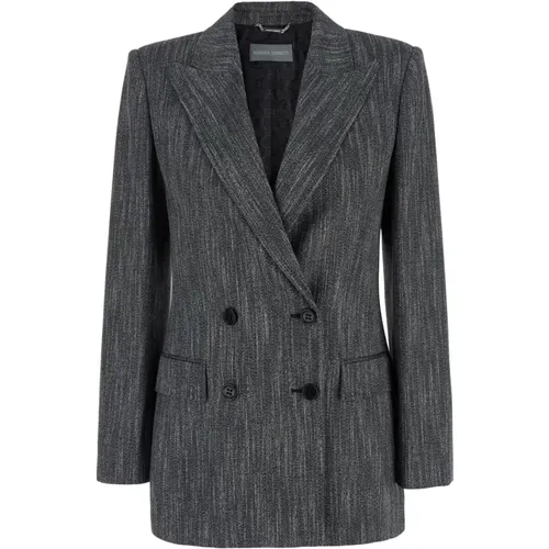 Grauer Blazer Look8,Grauer Herringbone-Blazer - alberta ferretti - Modalova