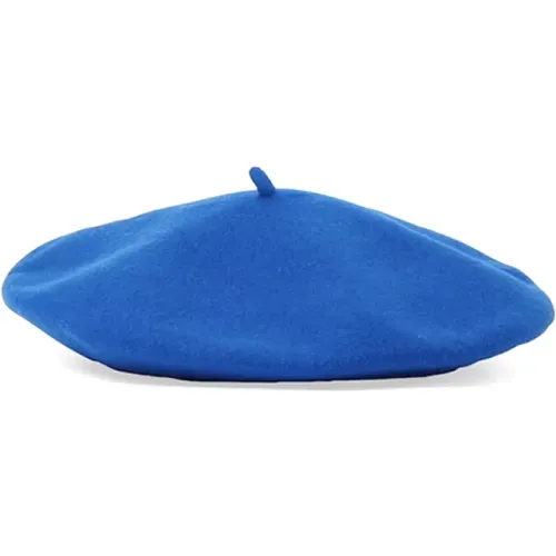 Blauer Wollstrick Unisex Baskenmütze , unisex, Größe: ONE Size - Borsalino - Modalova