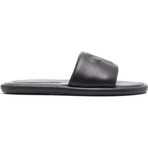 Embossed Leather Sandals with Logo , female, Sizes: 5 UK - Nanushka - Modalova