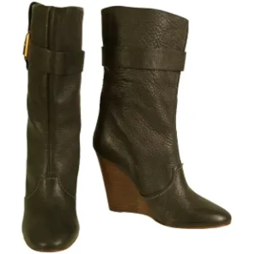 Versatile Leather Wedge Boots , female, Sizes: 7 UK - Chloé Pre-owned - Modalova