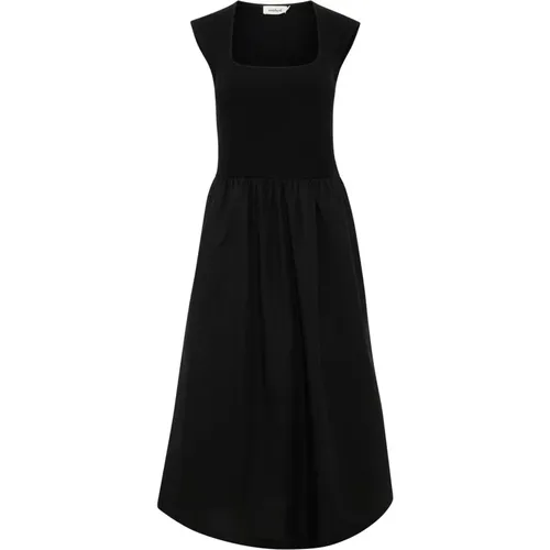 Feminines Schwarzes Kleid , Damen, Größe: XL - Soaked in Luxury - Modalova