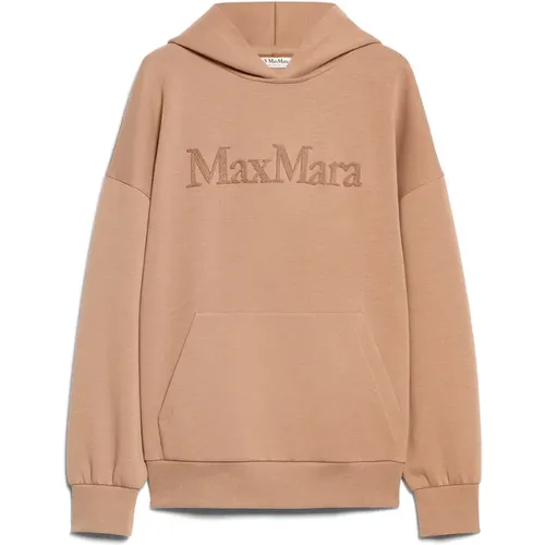 Hoodie with Crochet Logo , female, Sizes: S, M, L - Max Mara - Modalova