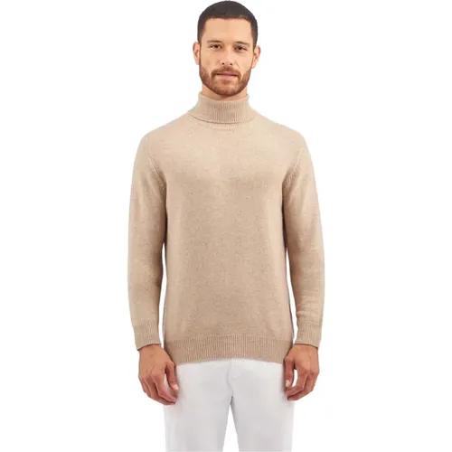 Kamelfarbener Woll-Kaschmir-Mix Rollkragenpullover , Herren, Größe: XL - Brooks Brothers - Modalova