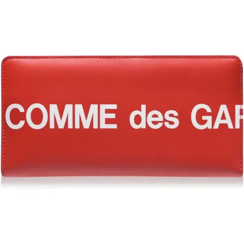 Rote Leder Logo Geldbörse , Herren, Größe: ONE Size - Comme des Garçons - Modalova