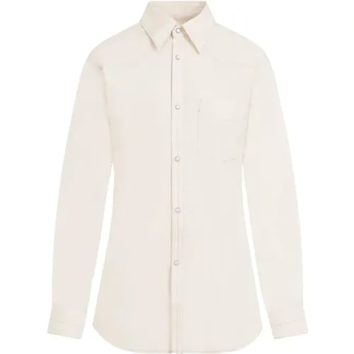 Cream Western Cotton Shirt , female, Sizes: S - Lemaire - Modalova