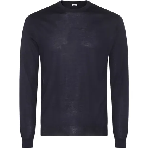 Blauer Wollstrickpullover , Herren, Größe: M - Malo - Modalova