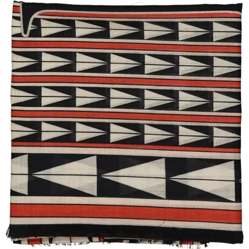 Wool Scarf with Geometrical Pattern , female, Sizes: ONE SIZE - Lanvin - Modalova