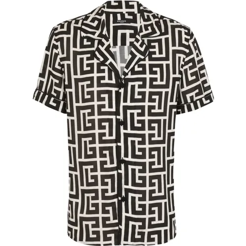 Kurzärmeliges PB Labyrinth Pyjama-Shirt - Balmain - Modalova