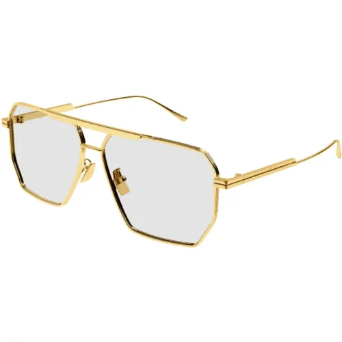 Gold Pilot Optical Glasses , unisex, Sizes: L - Bottega Veneta - Modalova