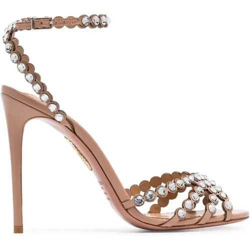 Crystal Sandals , female, Sizes: 6 UK, 8 UK, 6 1/2 UK, 7 UK, 4 1/2 UK, 5 UK, 3 1/2 UK, 5 1/2 UK, 3 UK - Aquazzura - Modalova