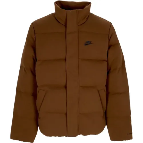 Oversized Puffer Jacke Cacao Wow/Schwarz , Herren, Größe: S - Nike - Modalova