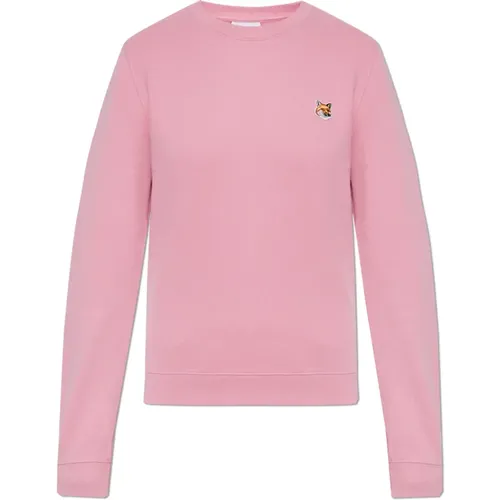 Sweatshirt mit Logo-Patch , Damen, Größe: L - Maison Kitsuné - Modalova