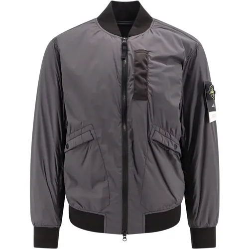 Grey Jackets Coats with Zipper and Pockets , male, Sizes: L, M - Stone Island - Modalova