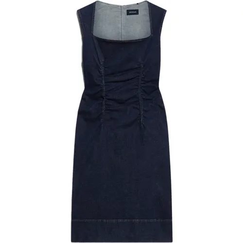 Indigo Denim Scroll Kleid , Damen, Größe: 2XS - SPORTMAX - Modalova