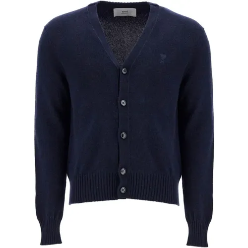 Weicher Cashmere-Strick-Cardigan , Herren, Größe: M - Ami Paris - Modalova