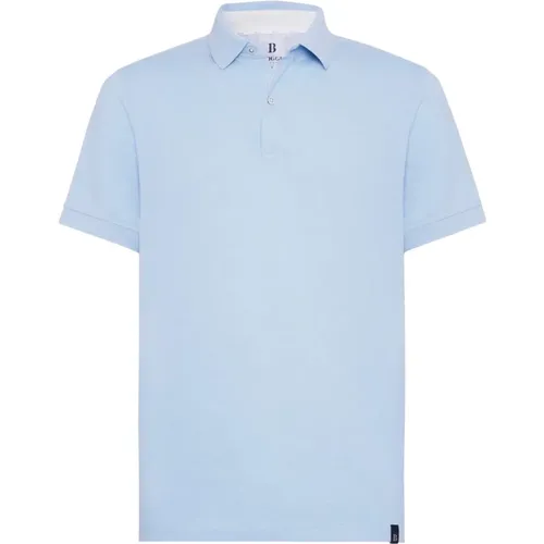 Regular Fit Baumwoll-Piqué Polo Shirt , Herren, Größe: L - Boggi Milano - Modalova