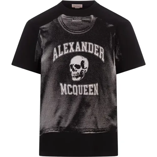 Graphic Skull Logo T-shirt , male, Sizes: S, XL, M, L - alexander mcqueen - Modalova