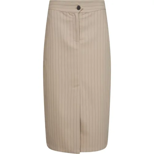 Pinstripe Pin Pencil Skirt Beige , female, Sizes: S, XL, L, XS, M - Co'Couture - Modalova