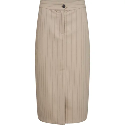 Pinstripe Pin Pencil Skirt Beige , female, Sizes: XL, XS - Co'Couture - Modalova