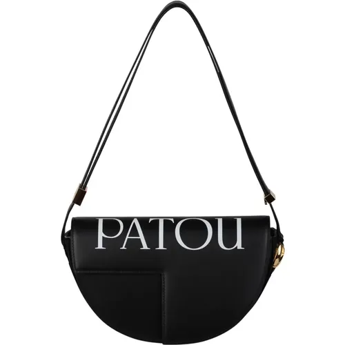 Logo-print Leather Bag with Flap Closure , female, Sizes: ONE SIZE - Patou - Modalova
