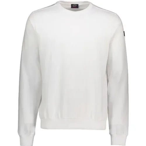 Bio-Baumwoll-Sweatshirt mit ikonischem Abzeichen Genser , Herren, Größe: 2XL - PAUL & SHARK - Modalova