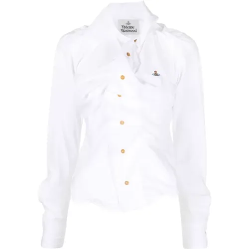 Weiße Baumwollhemd mit Orb Logo - Vivienne Westwood - Modalova
