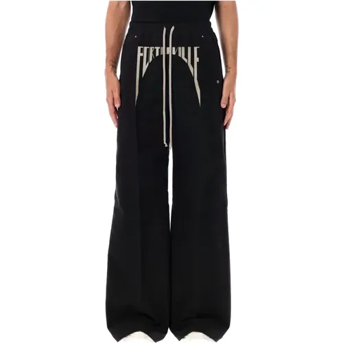 Schwarze Weit geschnittene Baumwollhose - Rick Owens - Modalova