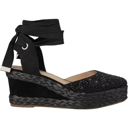 Rhinestone Wedge Sandal , female, Sizes: 8 UK, 6 UK - Alma en Pena - Modalova