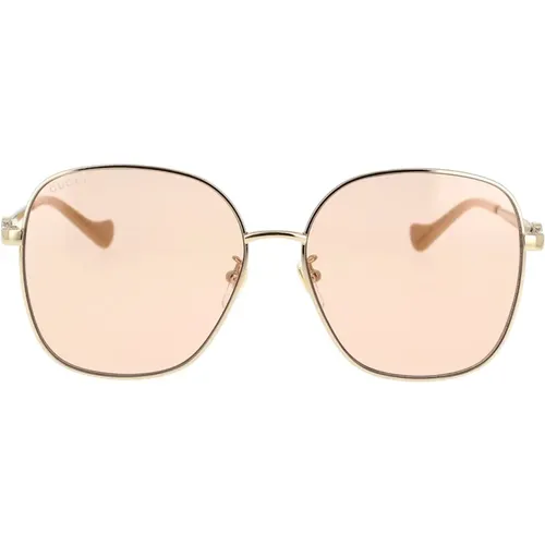 Retro Sonnenbrille mit GG Cut-Out Kette , Damen, Größe: 61 MM - Gucci - Modalova