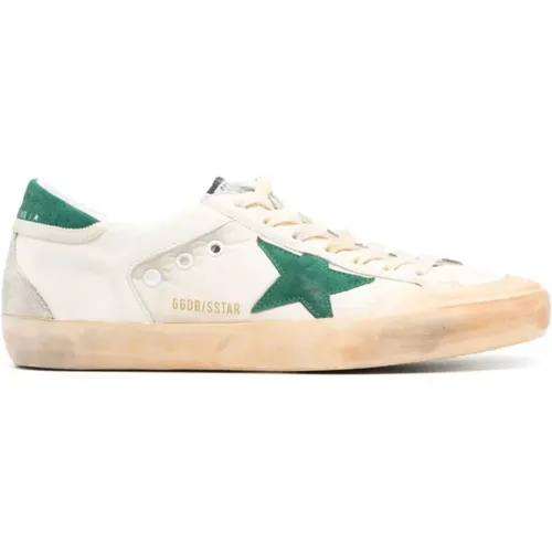 White Green Ice Super Star Sneakers , male, Sizes: 6 UK, 11 UK, 7 UK, 10 UK, 8 UK - Golden Goose - Modalova