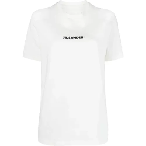 Logo-Print T-Shirt Weiß , Damen, Größe: XS - Jil Sander - Modalova