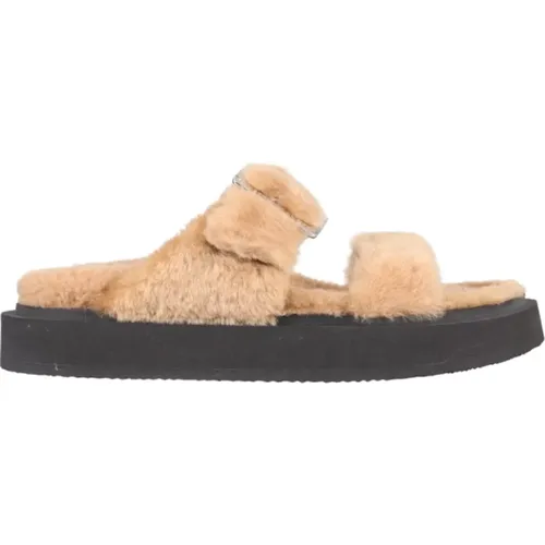 Shearling Sandals , female, Sizes: 3 UK, 6 UK - giuseppe zanotti - Modalova