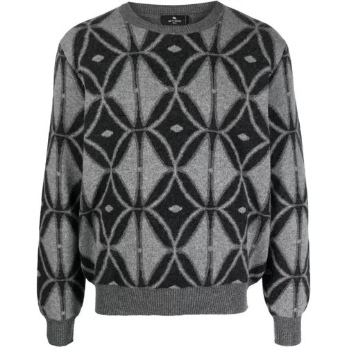 Graue Sweaters mit C Neck , Herren, Größe: L - ETRO - Modalova