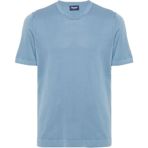 Azzurro T-Shirt , Herren, Größe: M - Drumohr - Modalova